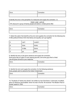 Error Correction Exercises for Students | PDF