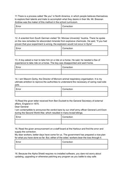 Error Correction Exercises for Students | PDF