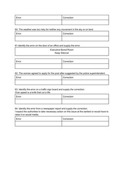 Error Correction Exercises for Students | PDF