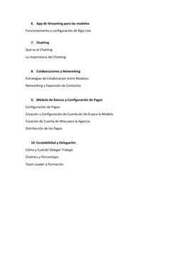6. App de Streaming para las modelos 
Funcionamiento y configuración de Bigo Live 
 
7. Chatting 
Qué es el Chatting 
La impo