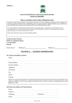 Ngo Forms.pdf NGO Annual Return Form 14 Guide | PDF | Non Governmental Organization ...
