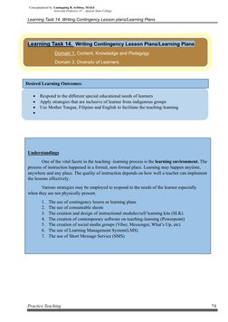 Contingency Lesson Plans for Diverse Learners | PDF | Learning | Lesson ...