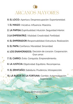 ARCANOS MAYORES
0. EL LOCO: Apertura. Despreocupación. Espontaneidad.
1. EL MAGO:
2. LA PAPISA:
3 LA EMPERATRIZ:
4. EL EMPERA