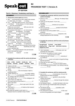 Speakout B2 Progress Test 1 PDF | PDF | Memory