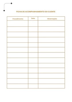 FICHA DE ACOMPANHAMENTO DO CLIENTE
Procedimento:
Data
Observações
