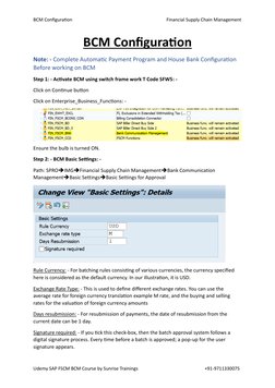 Bcm Course SAP BCM Configuration Guide | PDF | Currency | Banks