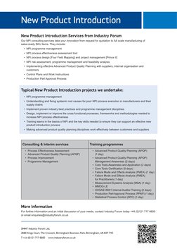 New Product Introduction Services from Industry Forum
Our NPI consulting services take your innovation from request for quota