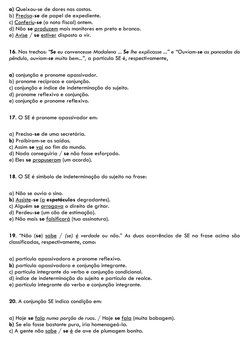 Funções do "se": Exercícios e Gabarito | PDF | Assunto (gramática ...