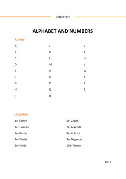 DFE! 3 
 
 
 CHAPTER 2 
 
ALPHABET AND NUMBERS 
ALPABET 
A  
B  
C  
D  
E  
F  
G  
H  
I  
J  
K  
L  
M  
N  
O  
P  
Q