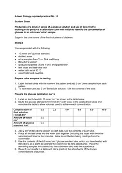 Glucose Calibration Curve Practical 11 | PDF | Calibration | Glucose