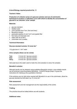 Glucose Calibration Curve Practical 11 | PDF | Calibration | Glucose