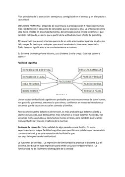 * los principios de la asociación: semejanza, contigüidad en el tiempo y en el espacio y 
causalidad. 
EFECTO DE PRIMTING:
