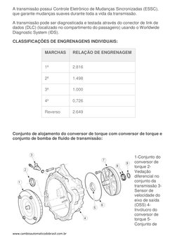 (http://www.cambioautomaticodobrasil.com.br/)www.cambioautomaticodobrasil.com.br 
 
A transmissão possui Controle Eletrônico