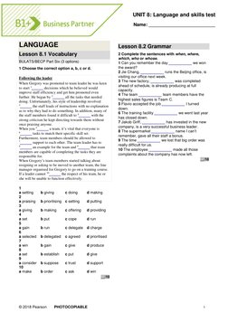 Unit 8 Language and Skills Test | PDF | Leadership | Cognitive Science