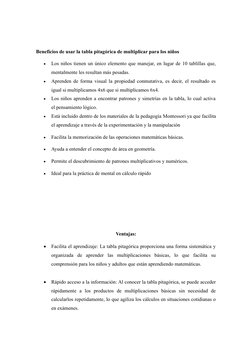 Beneficios de usar la tabla pitagórica de multiplicar para los niños

Los niños tienen un único elemento que manejar, en lug