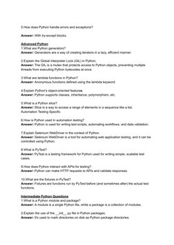 Python Automation Testing Interview Guide | PDF | Selenium (Software ...