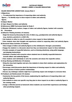 GMRC Values Education Lesson Plans | PDF | Lesson Plan | Empathy