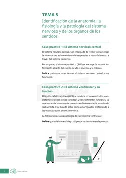 Casos prácticos
6
TEMA 5
Identificación de la anatomía, la 
fisiología y la patología del sistema 
nervioso y de los órganos