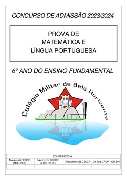 CONCURSO DE ADMISSÃO 2023/2024 
 
 
 
 
 
 
 
 
 
 
 
 
6º ANO DO ENSINO FUNDAMENTAL 
 
 
 
 
 
 
CONFERÊNCIA 
Membro da