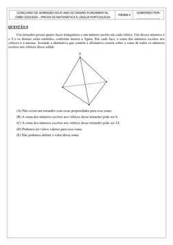 CONCURSO DE ADMISSÃO AO 6º ANO DO ENSINO FUNDAMENTAL 
CMBH 2023/2024 – PROVA DE MATEMÁTICA E LÍNGUA PORTUGUESA 
PÁGINA 4 
CON
