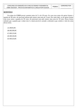 CONCURSO DE ADMISSÃO AO 6º ANO DO ENSINO FUNDAMENTAL 
CMBH 2023/2024 – PROVA DE MATEMÁTICA E LÍNGUA PORTUGUESA 
PÁGINA 6 
CON