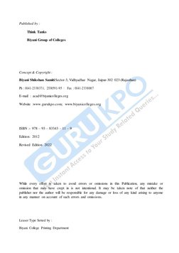 Published by : 
Think Tanks 
Biyani Group of Colleges 
 
 
 
Concept & Copyright : 
Biyani Shikshan Samiti Sector-3, Vidh