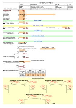 LOAD CALCULATIONS
Job No. 
:
ESBS/PB/246
Rev. No.
:
R0
Project 
:
PEB AT BHIWANDI-THANE
Date
:
06/03/2024
Clint    
:
SHREE S