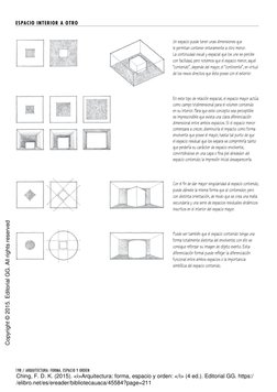 Copyright © 2015. Editorial GG. All rights reserved
Ching, F. D. K. (2015). <i>Arquitectura: forma, espacio y orden: </i> (4