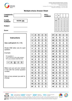IGCSE Multiple Choice Answer Sheet | PDF | Tests | Standardized Tests