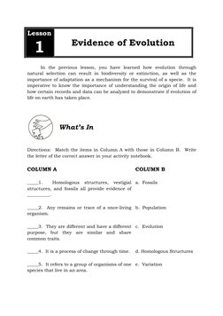 Science 10 Q3 Module 5 Evidences of Evolution | PDF | Evolution ...