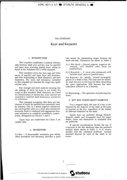 Ansi Machine Key Ansi b17 1 Keys and Keyseats | PDF | Engineering Tolerance | Machines