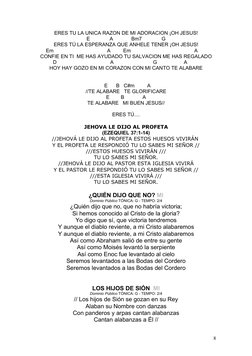 ERES TU LA UNICA RAZON DE MI ADORACION ¡OH JESUS!
E              A             Bm7              G
ERES TÚ LA ESPERANZA QUE AN