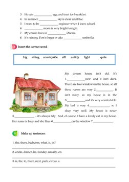 3. He eats ____________ egg and toast for breakfast.
4. In summer ____________ sky is clear and blue.
5. I want to be _______
