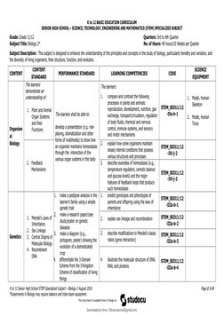 General Biology 2 Curriculum Guide | PDF | Evolution | Genetics