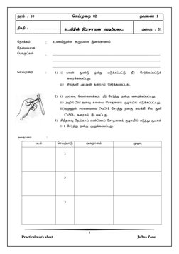2 
Practical work sheet                                                                                             Jaffna