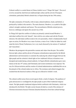 Cultural Conflict in Things Fall Apart | PDF