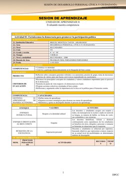 Sesión de Aprendizaje DPCC 2024 | PDF | Evaluación | Enseñando