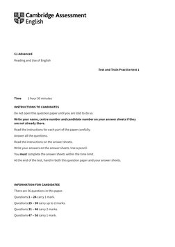 C1 Advanced Reading Practice Test 1 | PDF