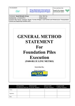Foundation Piles Execution Method Statement | PDF | Deep Foundation ...