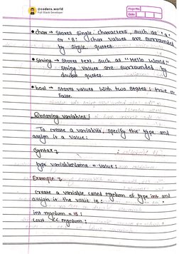 C++ Complete Handwritten Notes | PDF