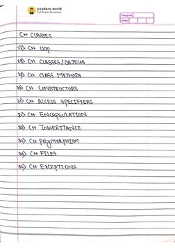 C++ Complete Handwritten Notes | PDF