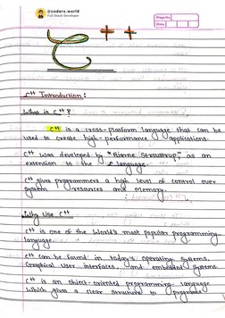 C++ Complete Handwritten Notes | PDF