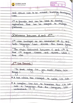 C++ Complete Handwritten Notes | PDF