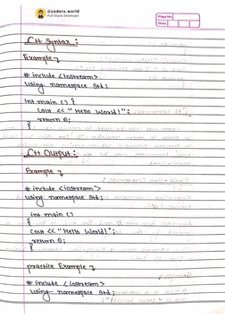 C++ Complete Handwritten Notes | PDF
