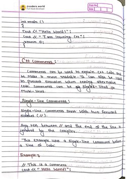 C++ Complete Handwritten Notes | PDF