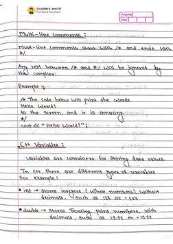 C++ Complete Handwritten Notes | PDF