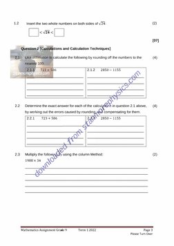 Grade 9 Maths Term 1 Assignment | PDF | Mathematics | Arithmetic