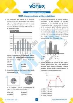 RAZONAMIENTO MATEMATICO 
1 
RAZONAMIENTO MATEMATICO 
ACADEMIA VONEX – 2021 
 
TEMA: Interpretación de gráficos estadístic