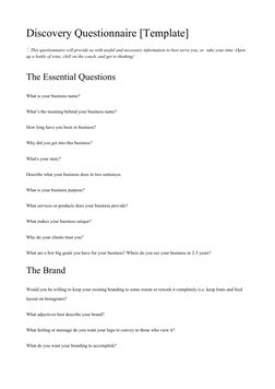 Discovery Questionnaire [Template]
💡This questionnaire will provide us with useful and necessary information to best serve y
