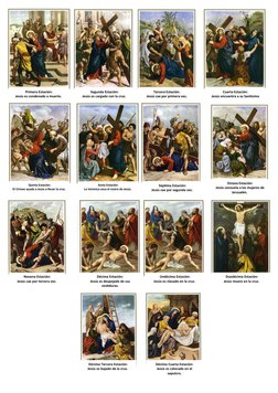 Tercera Estación:
Jesús cae por primera vez.
Segunda Estación:
Jesús es cargado con la cruz. 
Primera Estación:
Jesús es cond